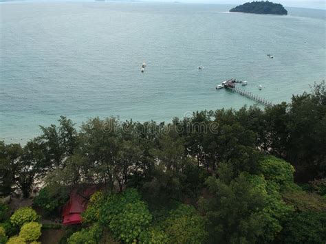 Aerial View Of Manukan Island Of Sabah Malaysia Clear Green Ocean