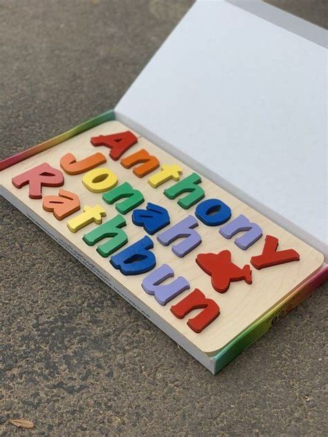 Toddler wood toy gift montessori toys wooden puzzle motor skills toys canada map. First, Middle & Last Name Toddler Name Puzzle | Name ...