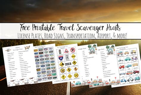 10 Printable Travel Scavenger Hunt Games For Kids Reverasite