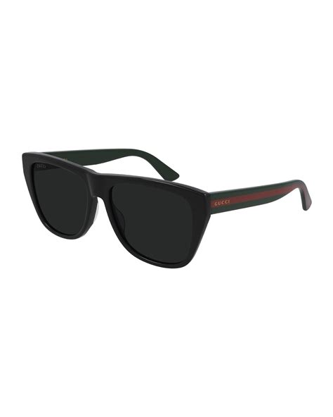 gucci men s square acetate sunglasses with signature web neiman marcus