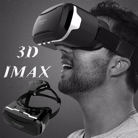 a man wearing a virtual reality headset with the words 3d imax above him