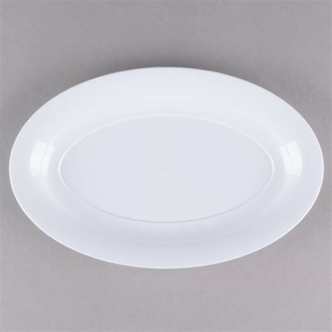 Fineline 3515 Wh Platter Pleasers 8 X 12 White Plastic Oval Tray 48