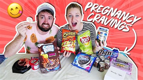 Michael Tries My Weird Pregnancy Cravings Pregnancy Food Taste Test Becca Beach Youtube