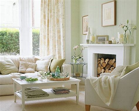 Time to give it a taste! creamy white living room with accents of very light green ...