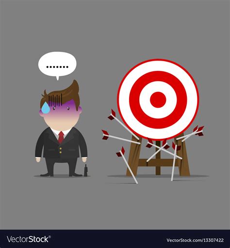 Businessman Miss All Target Royalty Free Vector Image