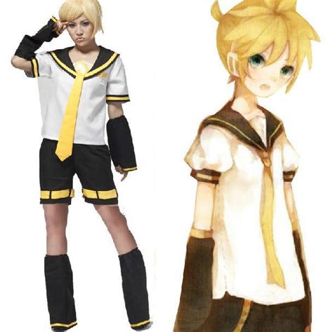 Vocaloid Kagamine Rinlen Cosplay Unisex Costume Full Set Free Shipping