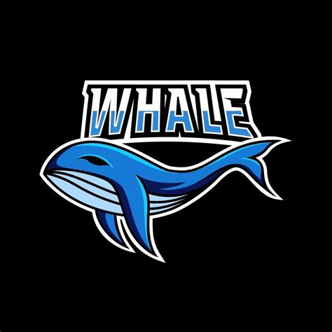 Blue Whale Fish Mascot Sport Gaming Esport Logo Template For Squad Team