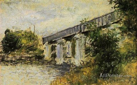 Claude Monet The Railway Bridge At Argenteuil Oil Painting