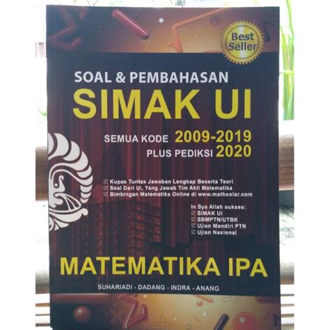 Ini pengalaman pertama kali saya mengikuti simak ui (seleksi masuk universitas indonesia). SIMAK UI Matematika IPA 2020 | Shopee Indonesia