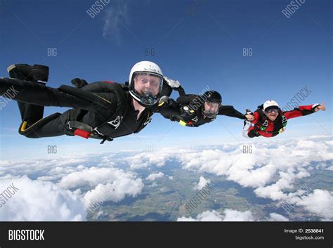 Skydivers Form Line Image And Photo Free Trial Bigstock