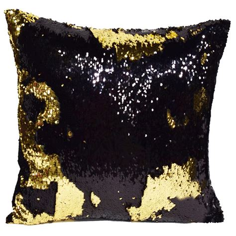 Decorative Pillow Black And Gold Sequins Dp2033 Elite Furniture Rental