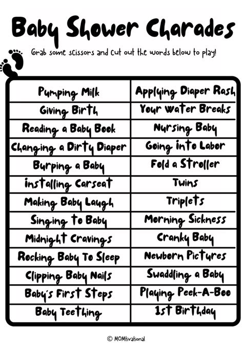 How To Play Baby Shower Charades Free Printable