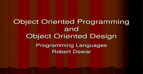 Object Oriented Programming And Object Oriented Design Ppt Powerpoint