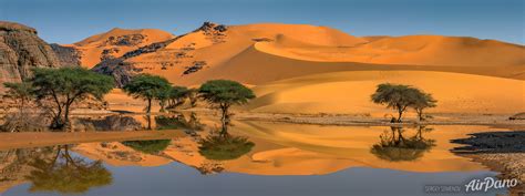 Water In The Sahara Desert Panorama