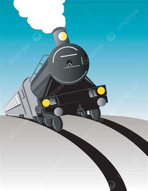 Vintage Steam Train Locomotive Transportation Woodcut Illustration