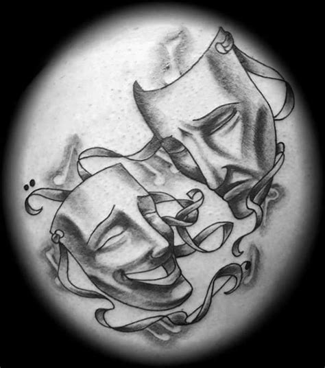 60 Drama Mask Tattoo Designs For Men Theatre Ink Ideas