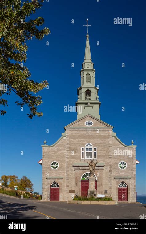 The Catholic Church At St Jean Ile D Orleans Quebec Canada Stock