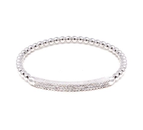 White Gold Diamond Stretch Bracelet Renatos Jewelers