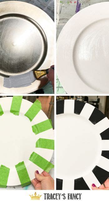 Diy Painted Plate Chargers Black And White Place Setting Traceys