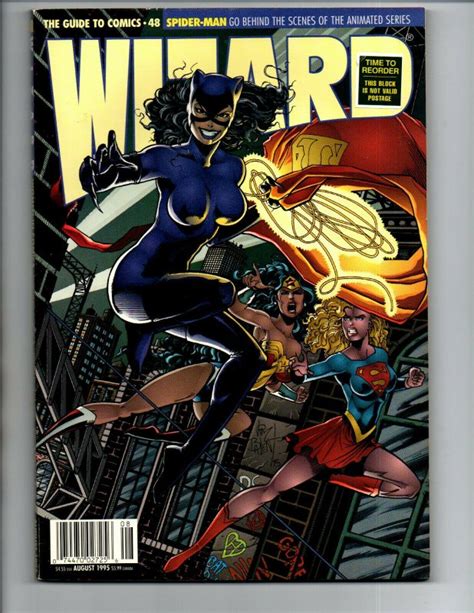 wizard magazine 48 jim balent catwoman supergirl wonder woman cover nm comic books