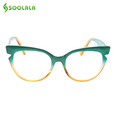 soolala cat eye reading glasses women fashion hit color eyeglasses frame presbyopia reading