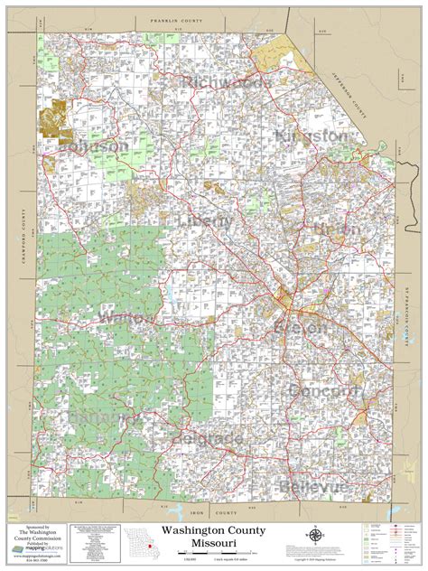Washington County Missouri 2023 Wall Map Mapping Solutions