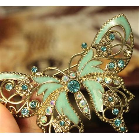 Vintage Avon Green Butterfly Brooch