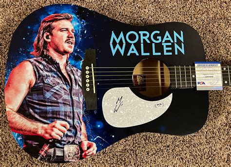Morgan Wallen Hand Signed Custom Guitar Country Music Star Autographed