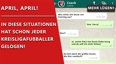Er lädt auch jedes jahr aufs neue dazu ein scherze und streiche sind schnell überlegt: Thementag: April April... - Kreisligafußball