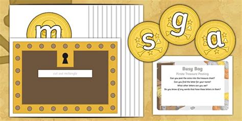 Pirate Treasure Posting Busy Bag Prompt Card And Resource Pack