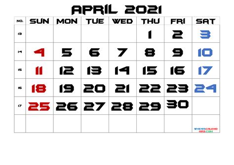 Free Printable April 2021 Calendar Premium