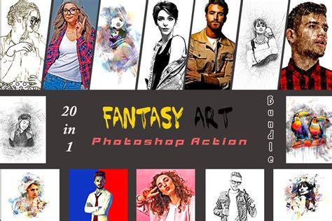 Fantasy Art Photoshop Action Bundle Bundle · Creative Fabrica