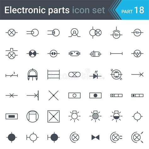 Electric Symbols Set Of Lighting Complete Vector Set Of Electric And