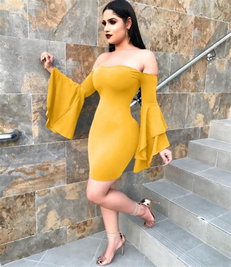 beautiful latinas sexy morena latino fashion trend mini off the shoulder bodycon dress black