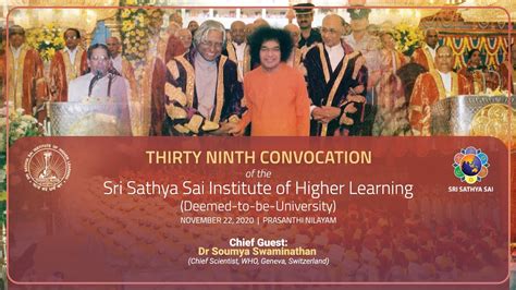 20201122pm39th Convocation Of Sri Sathya Sai Institute Of Higher Learning Nov 22 2020