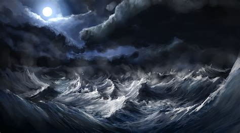 Hd Wallpaper Stormy Sea Painting Sea Turbulence Art Artistic