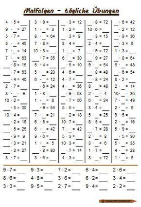 Maybe you would like to learn more about one of these? Malfolgen - tägliche Übungen zum kleinen Einmaleins • ABC ...