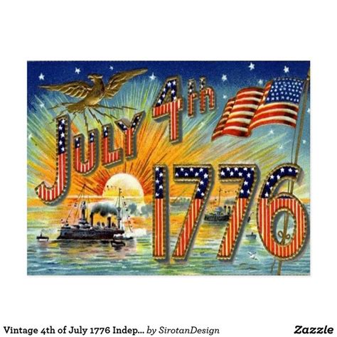 Vintage 4th Of July 1776 Independence Day Postcard In 2020