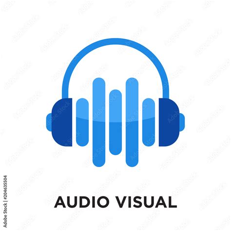 Audio Visual Logo Isolated On White Background Colorful Vector Icon