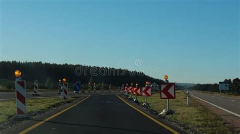 Motorway Traffic Detour Diversion Stock Video Video Of Barrier