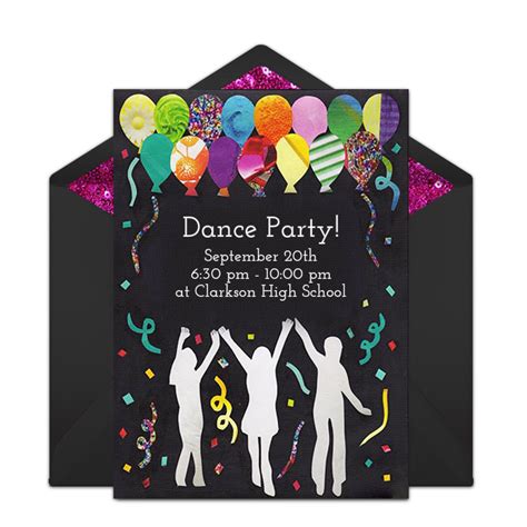 Blank Dance Party Invitation Template Free Printable Invitations