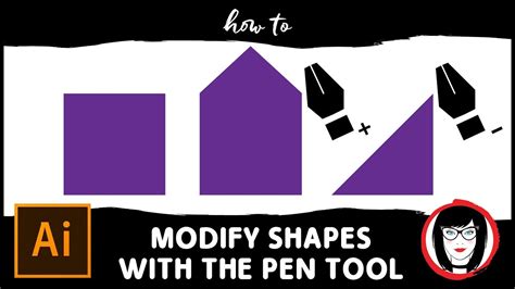 How To Modify Shapes With The Pen Tool In Illustrator Cc Youtube