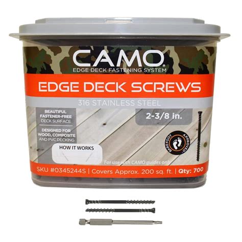 Camo 2 ⅜ In 316 Stainless Steel Trimhead Hidden Edge Deck Screw 700