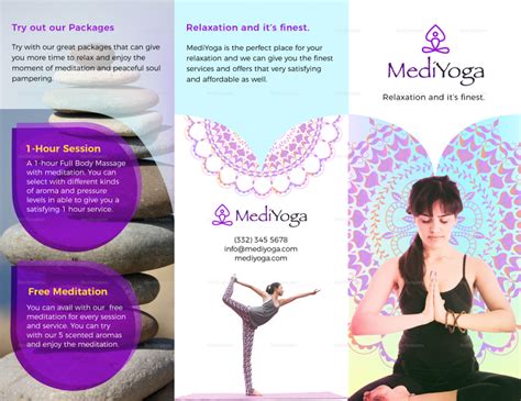 yoga class brochure design template in illustrator psd indesign word publisher
