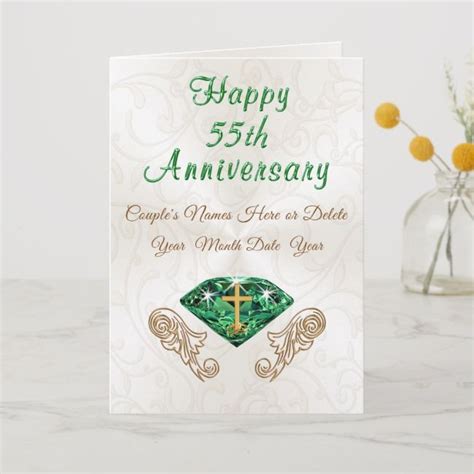 Christian Emerald 55th Wedding Anniversary Cards 55th