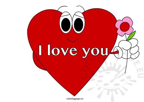 This lovely i love you coloring page is one of my favorite. I Love You Red heart - Coloring Page