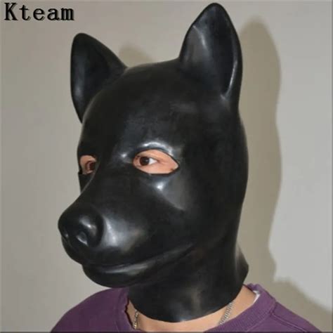 2018 Top Grade Latex Mask Fetish Unisex Latex Dog Mask Bdsm Hood Dog