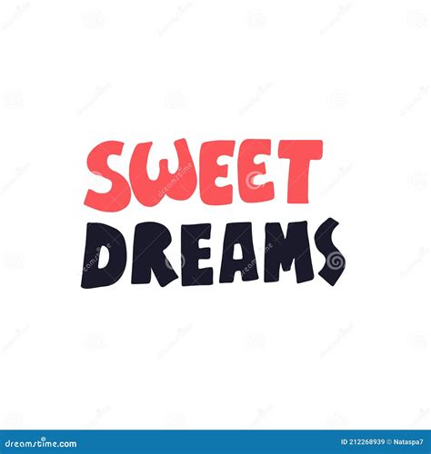 Sweet Dreams Lettering Hand Drawn Iillustration Stock Vector