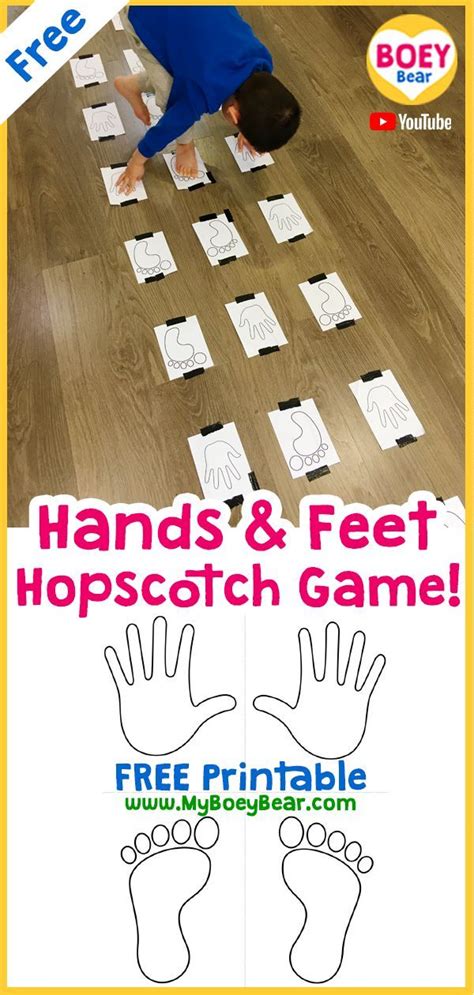 Hands & Feet Hopscotch Game | FREE Printable in 2020 | Motor skills