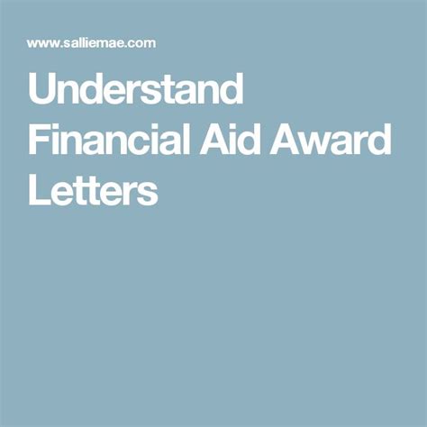 Understanding Your Financial Aid Award Letters Financial Aid